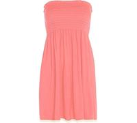 Pretty Attitude Womens Sheering Top Strapless Boob Tube Gater Bandeau Elasticated Bust - Ladies Plain Beach Summer Mini Dress Boobtube Top (UK, Alpha, L, XL, Regular, Regular, Coral)
