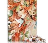 Pretty Autumn Princess 500 Piece Puzzle for Adults Jigsaw Family Toys Gifts for Girls Boys Eco Friendly Wooden Puzzle 500pcs (52x38cm)