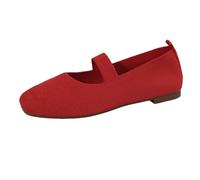 Pretty Ballerinas Women's Balerina Shoes Medieval Flat Summer Shoes Comfortable Velvet Shoes Width H Traditional Shoes Elegant Gymnastics Shoes, red, 10 UK