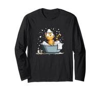 Pretty Bathing Cat in Bathtube Costume for Man and Woman Long Sleeve T-Shirt