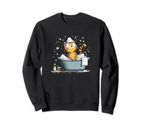 Pretty Bathing Cat in Bathtube Costume for Man and Woman Sweatshirt