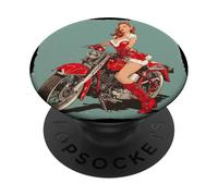 Pretty Bike Girl for Christmas and Motorcycles Lovers PopSockets Adhesive PopGrip