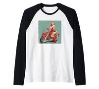 Pretty Bike Girl for Christmas and Motorcycles Lovers Raglan Baseball Tee