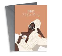 Pretty Birthday Card - 30th Birthday - Flirty And Thriving