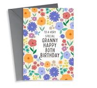 Pretty Birthday card - for Granny - 80th
