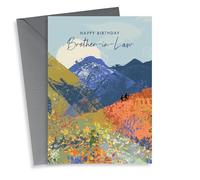Pretty Birthday Card - Hiking - For Brother In Law