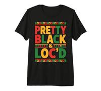 Pretty Black and Loc’d African Pride Melanin Beauty Design Premium T-Shirt