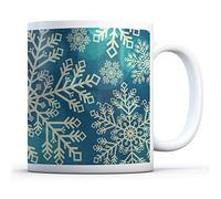 Pretty Blue Snowflakes Drinks Mug Cup - Snowboard Ski Gift Skiing Christmas Secret Santa Winter #12404