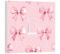 Pretty Bows Girls Pink Light Switch Sticker Vinyl Skin Cover, Girls Bedroom Decor #2