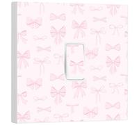 Pretty Bows Girls Pink Light Switch Vinyl Sticker Skin Cover, Girls Bedroom Decor