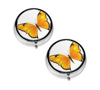 Pretty Butterflies Print Pill Box 3 Compartment Medicine Pill Case,Portable for Pocket Or Purse Pill Organizer Decorative Metal Medicine Vitamin Organizer Unique Gift