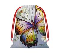 Pretty butterfly Flower Gift Bags with Drawstrings, S | Soft Velvet Pouch Storage, Sack Xmas Storage Bag Perfect for Party Wedding Christmas