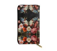 Pretty Butterfly Flowers Printed Clutch (7.5x4.1 in) | Leather Wallet