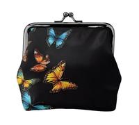 Pretty Butterfly Full Double-Sided Printed Pattern Women's and Girls' Fashionable Leather Kiss Lock Coin Purse Card Bag