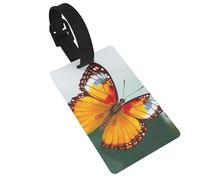 Pretty Butterfly Luggage Tag PVC Travel Bag Tag with Strap ID Card Label for Suitcase Backpack Carry On Baggage Identifier