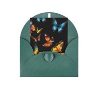 Pretty Butterfly Print Blank Greeting Cards, Love Buttons, Pearl Paper Envelopes Suitable For Various Occasions - Anniversary Cards, Thank You Cards, Holiday Cards, Wedding Cards, Congratulations.