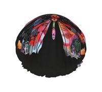 Pretty Butterfly Print Printed Shower Cap,Waterproof Shower Cap For Women Reusable Shower Hat Bath Caps With Elastic Band