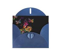 Pretty Butterfly Printing Horizontal Love Buckle Pearl Paper Holiday Greeting Card With Envelopes For Friends, Family