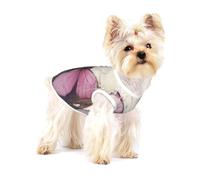 Pretty Butterfly Small Cotton Dog Vest Breathable Adjustable Pet T Shirt for Small Dogs Cats - Full Print Summer Puppy Clothes