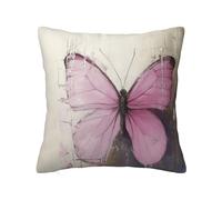 Pretty Butterfly, Square Pillowcase 12 x 12 Inch Soft Polyester Fiber Cushion Cover, Hidden Zipper Use for Home and Car