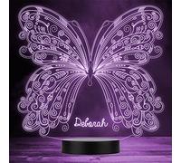 Pretty Butterfly & Swirls Personalised Gift Colour Changing LED Lamp Night Light