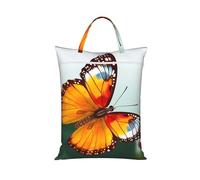 Pretty Butterfly Travel Laundry Bag Large Waterproof Dirty Clothes Bag with Zipper Reusable Washable Storage Bag with Handle for Gym Beach Travel