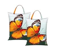 Pretty Butterfly Travel Laundry Bag Large Waterproof Dirty Clothes Bag with Zipper Reusable Washable Storage Bag with Handle for Gym Beach Travel