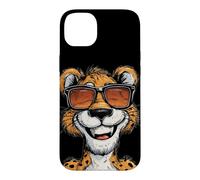 Pretty Cartoon Cougar with Glasses Look Case for iPhone 14 Plus