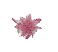 Pretty Cool - Dusky Pink Flower & Feather Comb Fascinator
