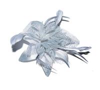 Pretty Cool Women's Grey Flower and Feather Comb Fascinator - Grey