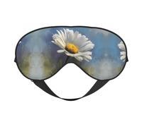 Pretty Daisy Print Silk Sleeping Mask with Adjustable Strap-Silk Eye Mask Soft Eye Cover,for Blocking Out Lights Sweet Sleep Travel Relax, Nap, Meditation