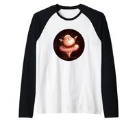 Pretty Dancing Santa Claus in Ballerina Dance Raglan Baseball Tee