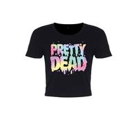 Pretty Dead Pastel Goth Black Crop Top