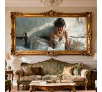 Pretty Diamond Art 28x16Inch Large Diamond Painting Kits for Adults, Crystal Art Painting Kits Beauty, DIY Crafts Embroidery Cross Stitch Set wiht Full Round Accessories, Home Wall Decor Gifts O-24G