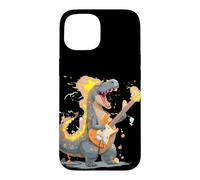 Pretty Dinosaur Rockstar Costume for Flames and E-Guitar Case for iPhone 15