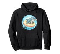 Pretty Dolphin with Pool Ring for Summer and Dolphins Lovers Pullover Hoodie