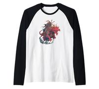 Pretty Dragon Look with Rider for Fantasy and Dragons Lovers Raglan Baseball Tee