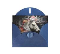 Pretty dress up unicorns Blue Patterns greeting card 6x4 inches with envelope, covering birthdays, weddings and other occasions