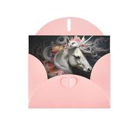 Pretty dress up unicorns Pink Patterns greeting card 6x4 inches with envelope, covering birthdays, weddings and other occasions