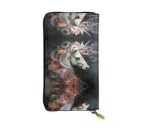 Pretty Dress up Unicorns Printed Clutch (7.5x4.1 in) | Leather Wallet