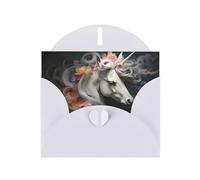 Pretty dress up unicorns White Patterns greeting card 6x4 inches with envelope, covering birthdays, weddings and other occasions