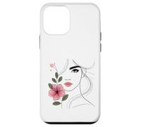 Pretty Elegant Woman with Floral Line Art 2 Shapes Mania Case for iPhone 12 mini