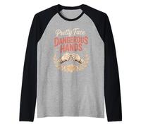 Pretty Face Dangerous Hands Krav MAGA Raglan Baseball Tee