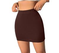 Pretty Fashion Mini Skirt, Stretchy, Slimming Skirts for Women UK, Short Skirt Elasticated Women's Skirts, Black Mini Skirts for Women UK Multiple Colours Plus Sizes 8-22 (Choc, 20-22)