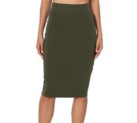 Pretty Fashion Plain Pencil Skirts for Women UK with Separate Elasticated Waist Women's Skirts Midi Length Approx 25 Inches Knee Length Black Skirt Ladies Pencil Skirt Multiple Colours UK 8-22