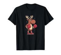 Pretty Festive Reindeer in Fighting Look for Boxing Lovers T-Shirt