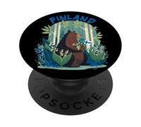 Pretty Finnish Bear in Forest for Finland Animals Lovers PopSockets Adhesive PopGrip