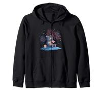 Pretty Firework Party for Bears and Popcorn Lovers Zip Hoodie