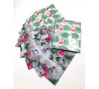 Pretty Flamingo and Humming Birds Tissue Wrapping Paper Sheets (Multi-Coloured Designs) for Wrapping Gifts, decoupage and Crafts - 10 Pack - 5 Sheets of Each Tissue