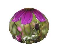 Pretty Flower print Stylish Shower Cap Reusable Shower Cap Women Large Shower Cap for Braids Long Hair